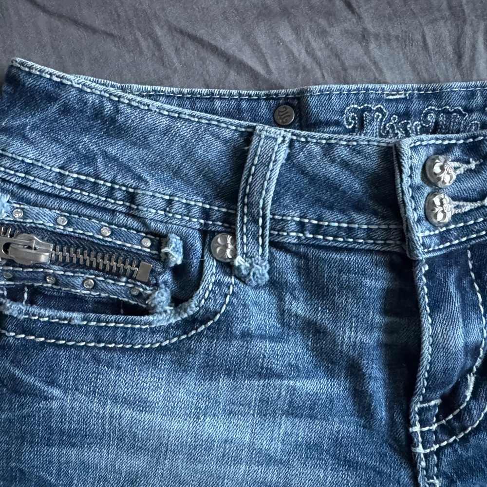 Miss Me Short Shorts with Embellishments & Zippers - Picture 2 of 4